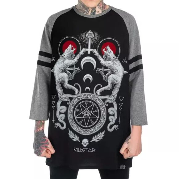 Killstar Other - Killstar Unisex Varg Raglan Long Sleeve Tee Top XXL New With Tags